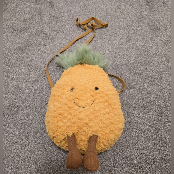 Jellycat Retired Pineapple Zipper Plush Bag With Strap - Picture 2 of 16